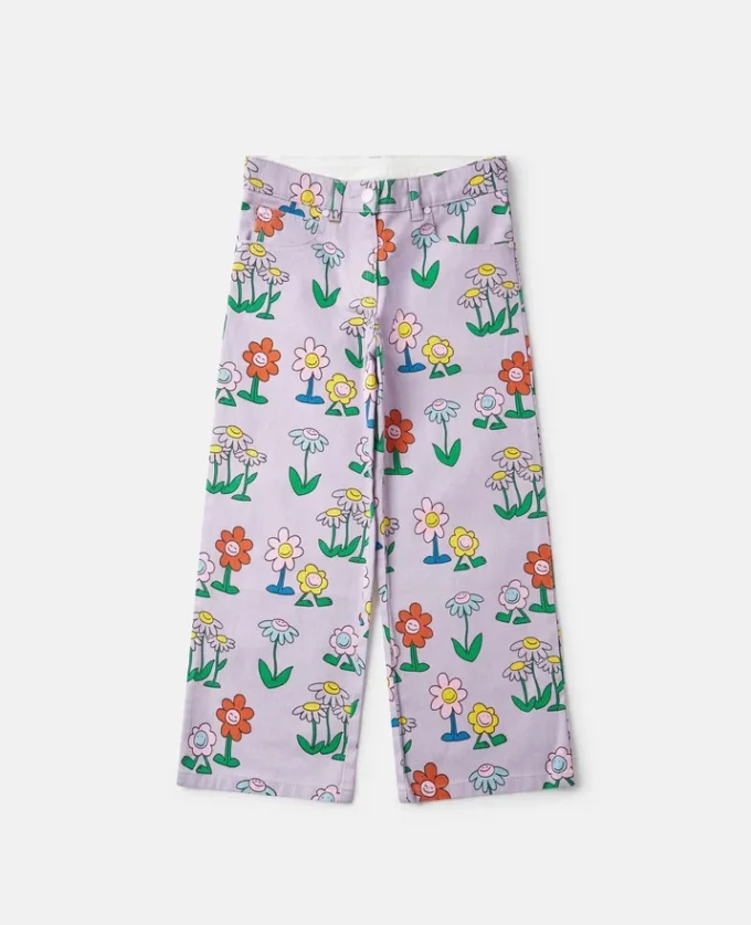 Jeans dritti con stampa floreale Jeans dritti con stampa floreale