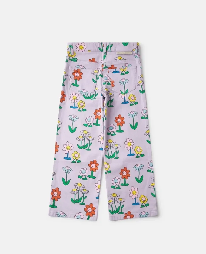 Jeans dritti con stampa floreale Jeans dritti con stampa floreale