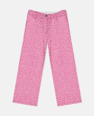 Jeans in denim a gamba dritta con stampa a stelle Jeans in denim a gamba dritta con stampa a stelle
