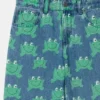 Jeans in denim a gamba dritta con stampa rana Jeans in denim a gamba dritta con stampa rana