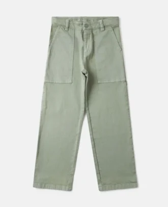 Jeans in denim a gamba dritta tono su tono