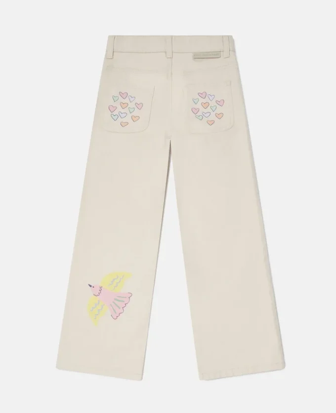 Jeans in denim a gamba dritta tono su tono Jeans in denim a gamba dritta tono su tono