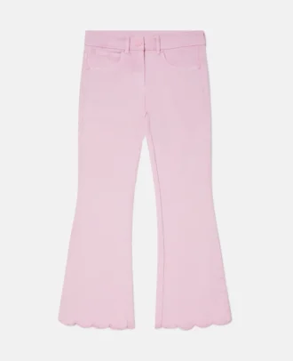 Jeans in denim con bordi smerlati
