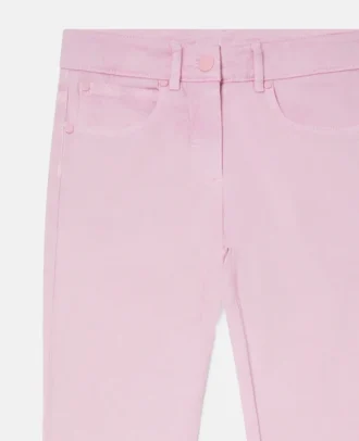 Jeans in denim con bordi smerlati