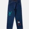 Jeans in denim con grafica Earth Friends