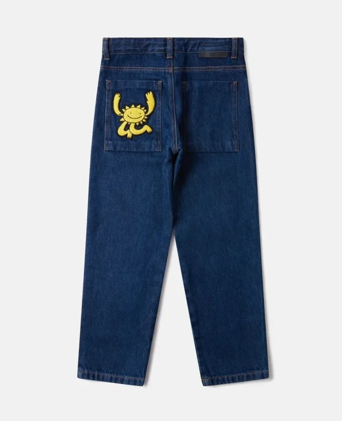 Jeans in denim con grafica Earth Friends