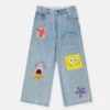 Jeans in denim con grafica SpongeBob Jeans in denim con grafica SpongeBob