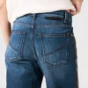 Jeans in denim con inserti in pelle di serpente Jeans in denim con inserti in pelle di serpente