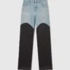 Jeans in denim con pannelli patchwork Jeans in denim con pannelli patchwork