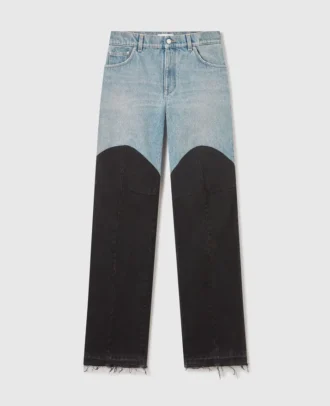 Jeans in denim con pannelli patchwork Jeans in denim con pannelli patchwork