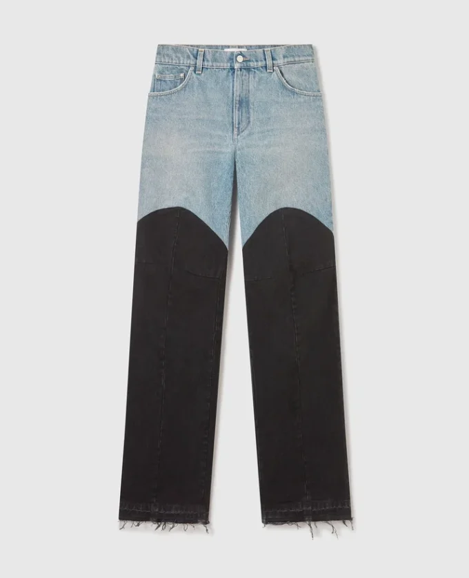 Jeans in denim con pannelli patchwork Jeans in denim con pannelli patchwork