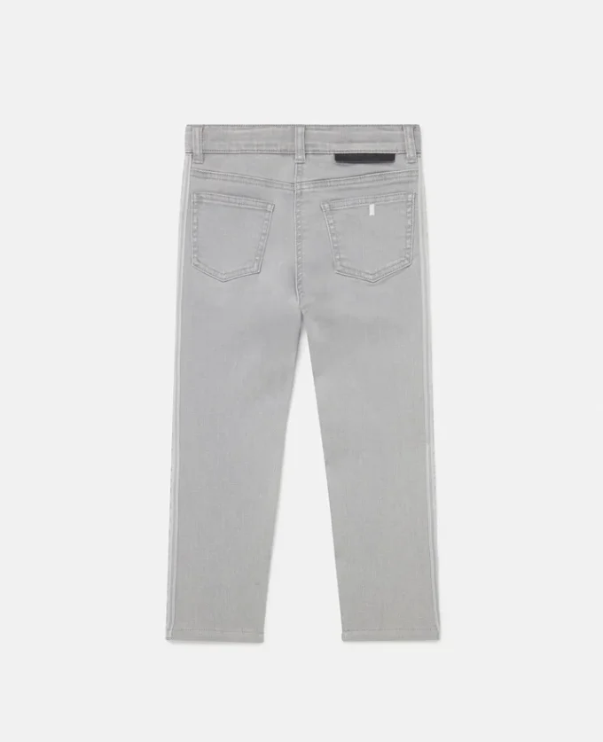 Jeans in denim con pannello con marchio Jeans in denim con pannello con marchio