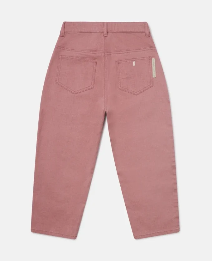 Jeans in denim con ricamo colomba Jeans in denim con ricamo colomba