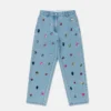 Jeans in denim con ricamo gioiello Jeans in denim con ricamo gioiello