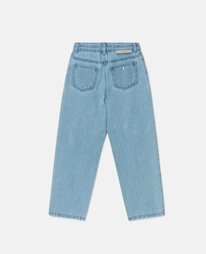 Jeans in denim con ricamo gioiello Jeans in denim con ricamo gioiello