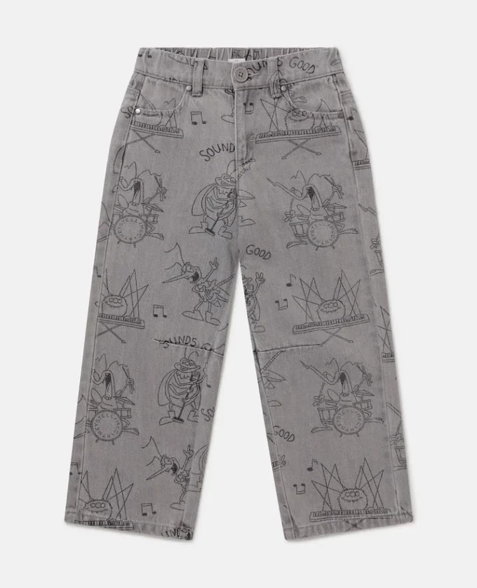 Jeans in denim con stampa Bug Band Jeans in denim con stampa Bug Band