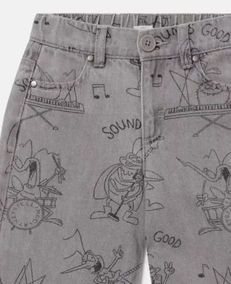 Jeans in denim con stampa Bug Band