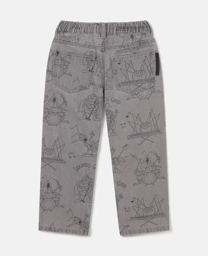 Jeans in denim con stampa Bug Band Jeans in denim con stampa Bug Band