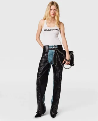 Jeans vegani con lacci Jeans vegani con lacci