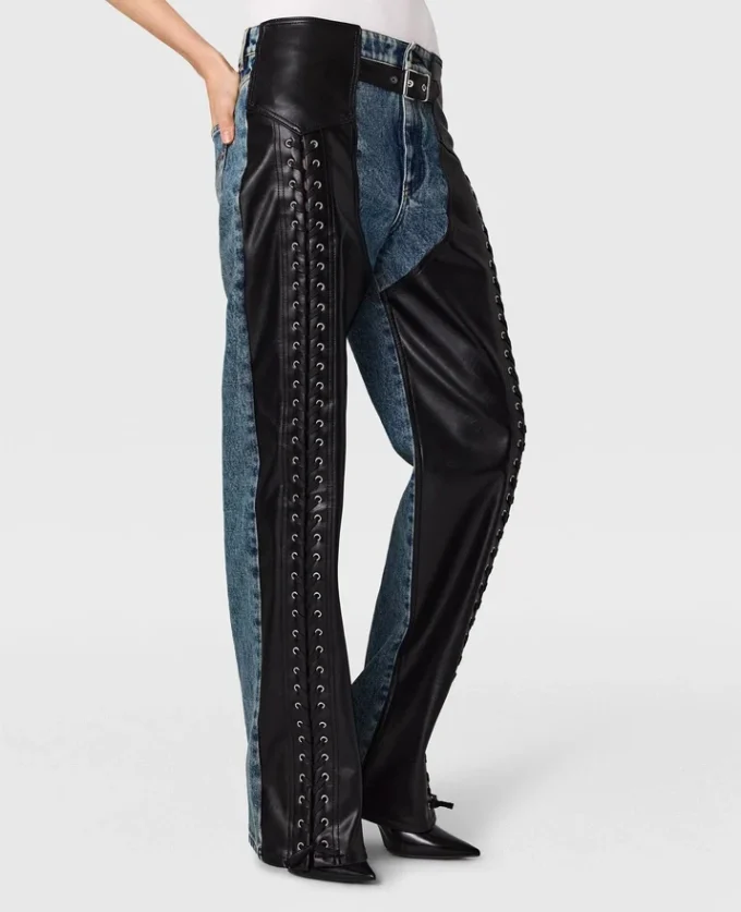 Jeans vegani con lacci Jeans vegani con lacci