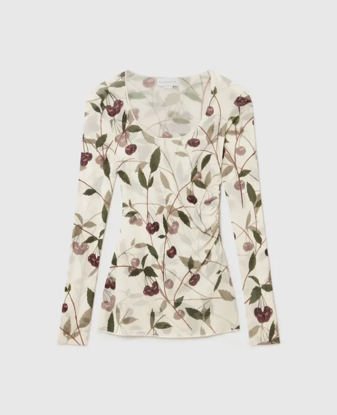 Maglia a maniche lunghe con stampa ciliegie Maglia a maniche lunghe con stampa ciliegie