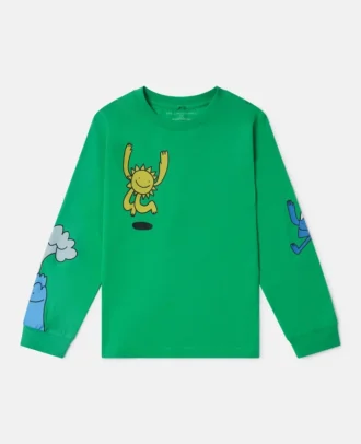 Maglia a maniche lunghe con stampa grafica Earth Friends
