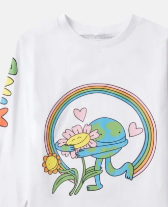 Maglia a maniche lunghe con stampa grafica Earth Friends