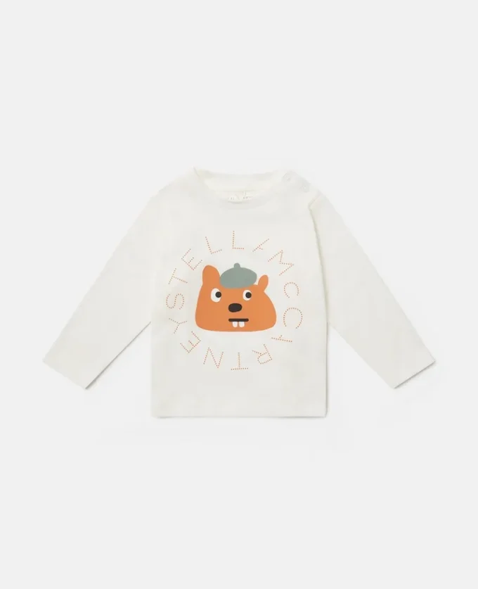 Maglia a maniche lunghe con stampa grafica scoiattolo Maglia a maniche lunghe con stampa grafica scoiattolo