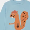 Maglia a maniche lunghe con stampa grafica scoiattolo Maglia a maniche lunghe con stampa grafica scoiattolo