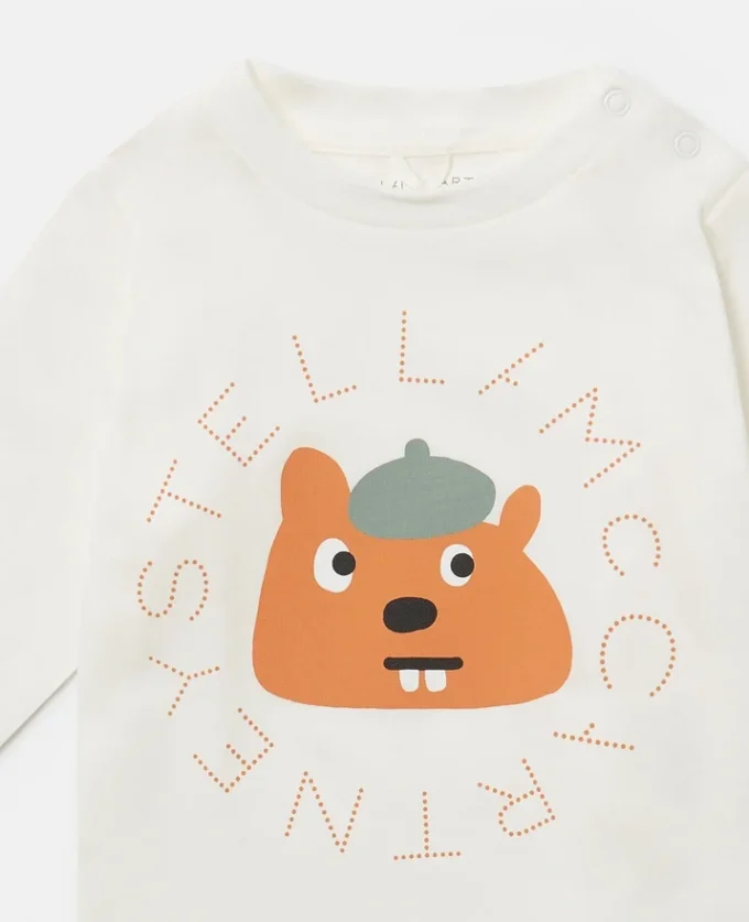 Maglia a maniche lunghe con stampa grafica scoiattolo Maglia a maniche lunghe con stampa grafica scoiattolo