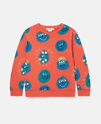 Maglietta a maniche lunghe con facce di mostri