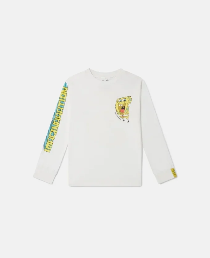 Maglietta a maniche lunghe con stampa grafica SpongeBob Maglietta a maniche lunghe con stampa grafica SpongeBob