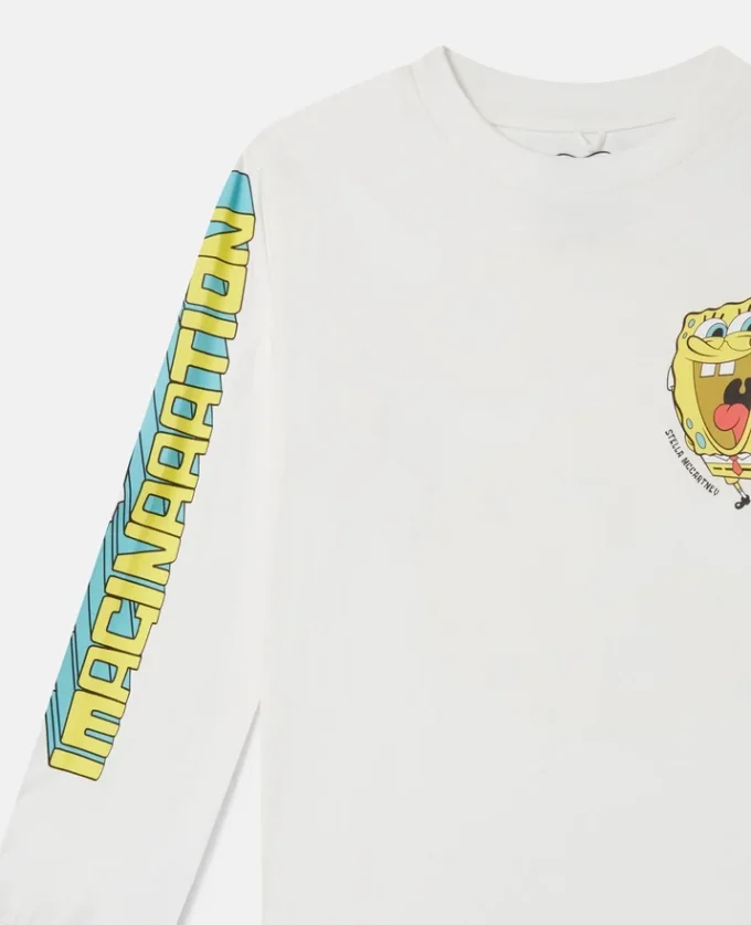 Maglietta a maniche lunghe con stampa grafica SpongeBob Maglietta a maniche lunghe con stampa grafica SpongeBob
