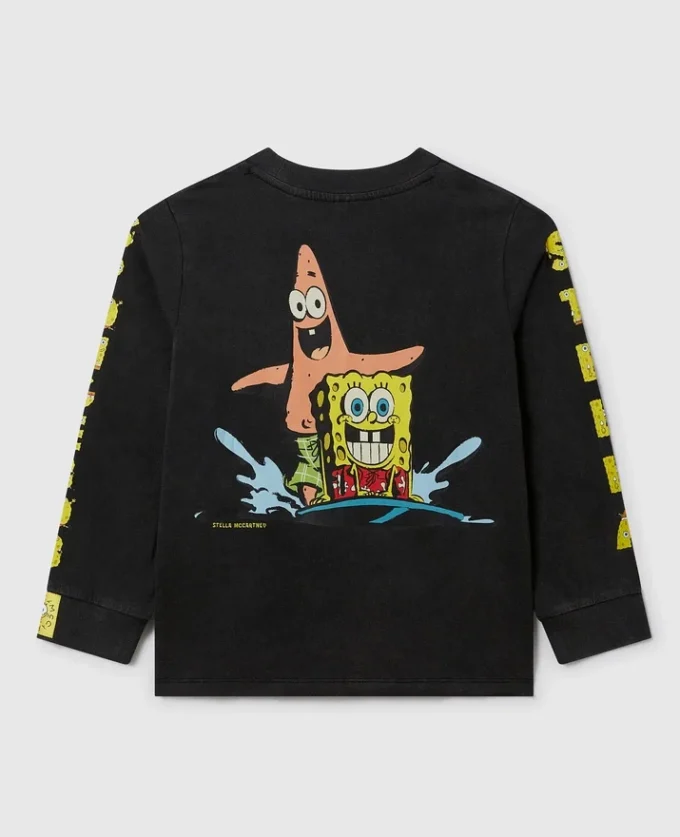 Maglietta a maniche lunghe con stampa grafica SpongeBob Maglietta a maniche lunghe con stampa grafica SpongeBob