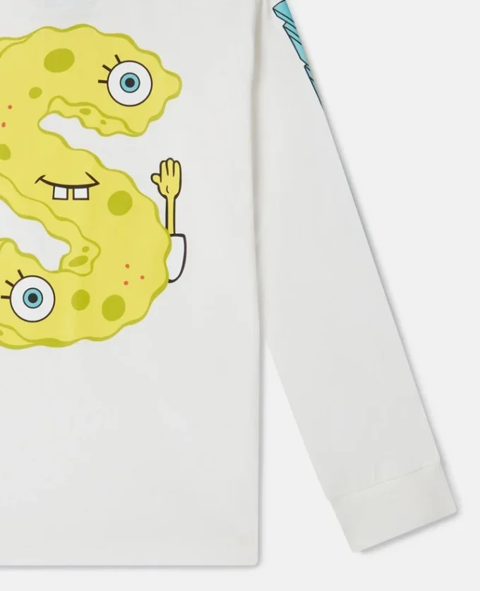 Maglietta a maniche lunghe con stampa grafica SpongeBob Maglietta a maniche lunghe con stampa grafica SpongeBob