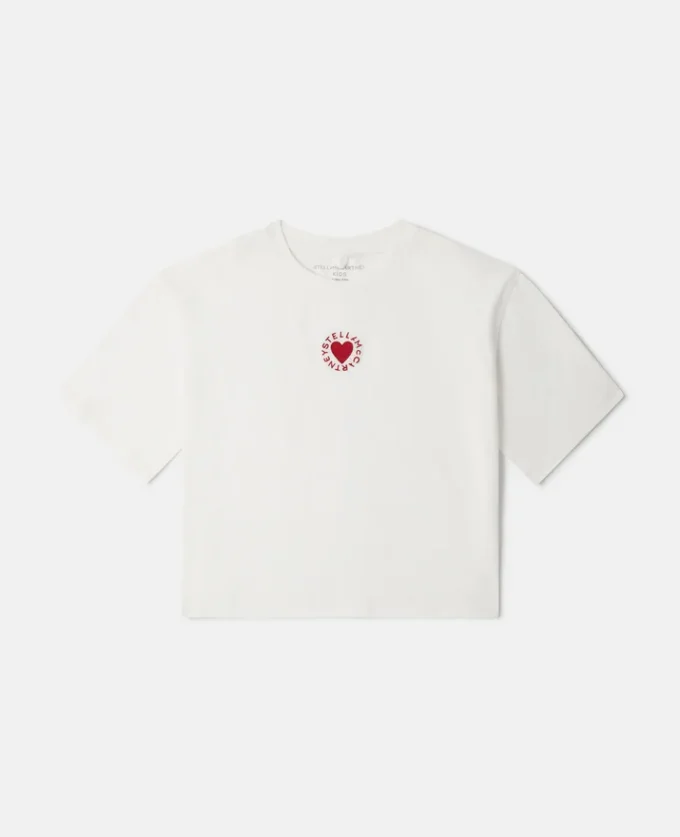 Maglietta con ricamo a forma di cuore Maglietta con ricamo a forma di cuore