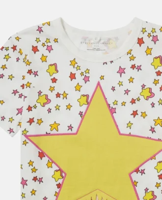 Maglietta con stampa grafica a stelle e frange