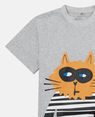Maglietta con stampa grafica gatto