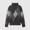 Maglione a collo alto con motivo argyle Maglione a collo alto con motivo argyle