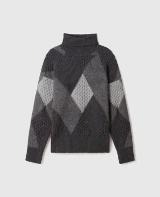 Maglione a collo alto con motivo argyle