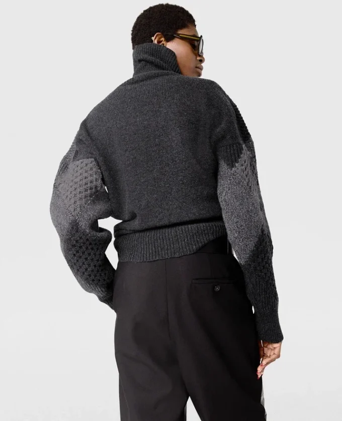 Maglione a collo alto con motivo argyle Maglione a collo alto con motivo argyle