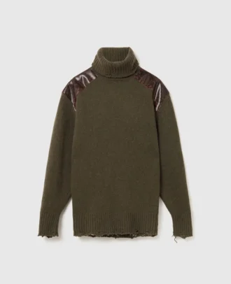Maglione a collo alto con pannello serpente
