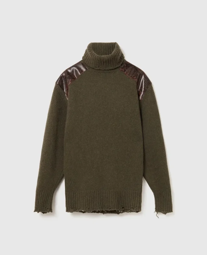 Maglione a collo alto con pannello serpente Maglione a collo alto con pannello serpente