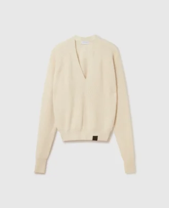Maglione a maniche lunghe con scollo a V