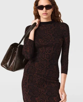 Maglione a maniche lunghe con stampa serpente