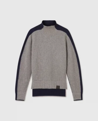 Maglione con collo alto e pannello a contrasto