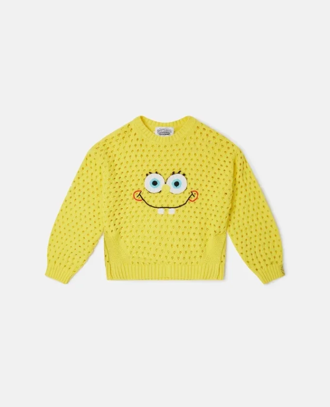 Maglione con grafica SpongeBob lavorato all’uncinetto Maglione con grafica SpongeBob lavorato all’uncinetto