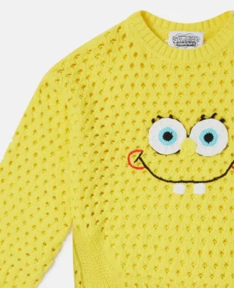 Maglione con grafica SpongeBob lavorato all’uncinetto