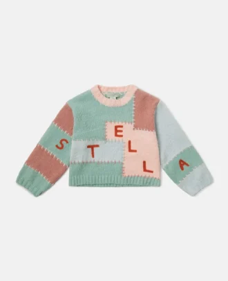 Maglione con maniche a palloncino e logo ricamato