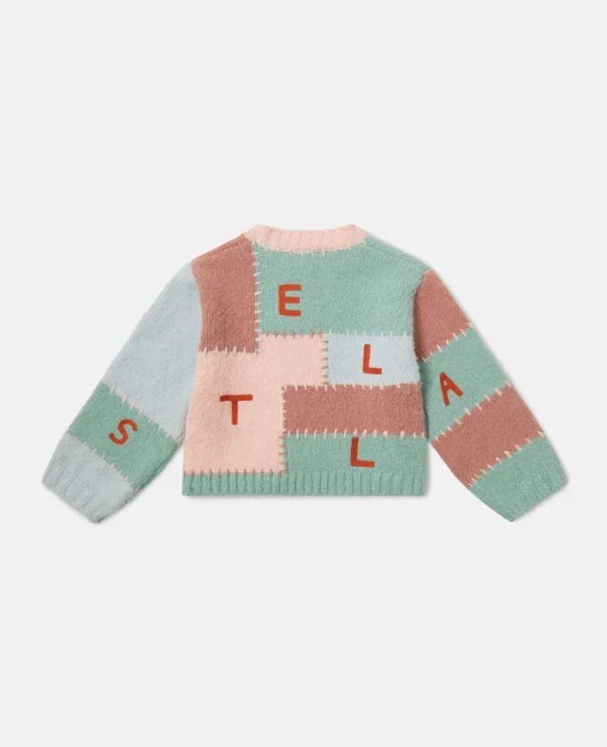 Maglione con maniche a palloncino e logo ricamato Maglione con maniche a palloncino e logo ricamato